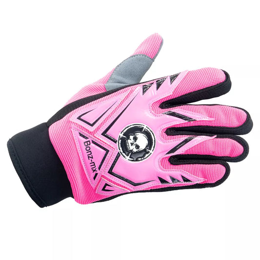 Bonz Mx Children Unisex Motocross Race atv quad Pit cart buggy bike GLOVES Pink